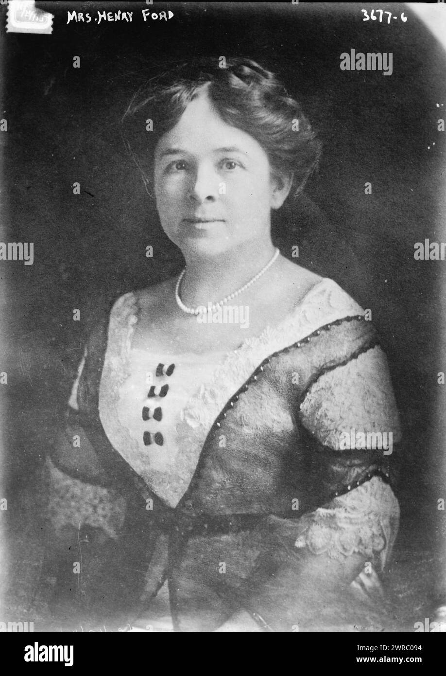 Mrs. Henry Ford, 24.11.15, Foto zeigt Clara Bryant Ford, die Ehefrau des Industriellen Henry Ford., 24.11.15, Glasnegative, 1 negativ: Glas Stockfoto
