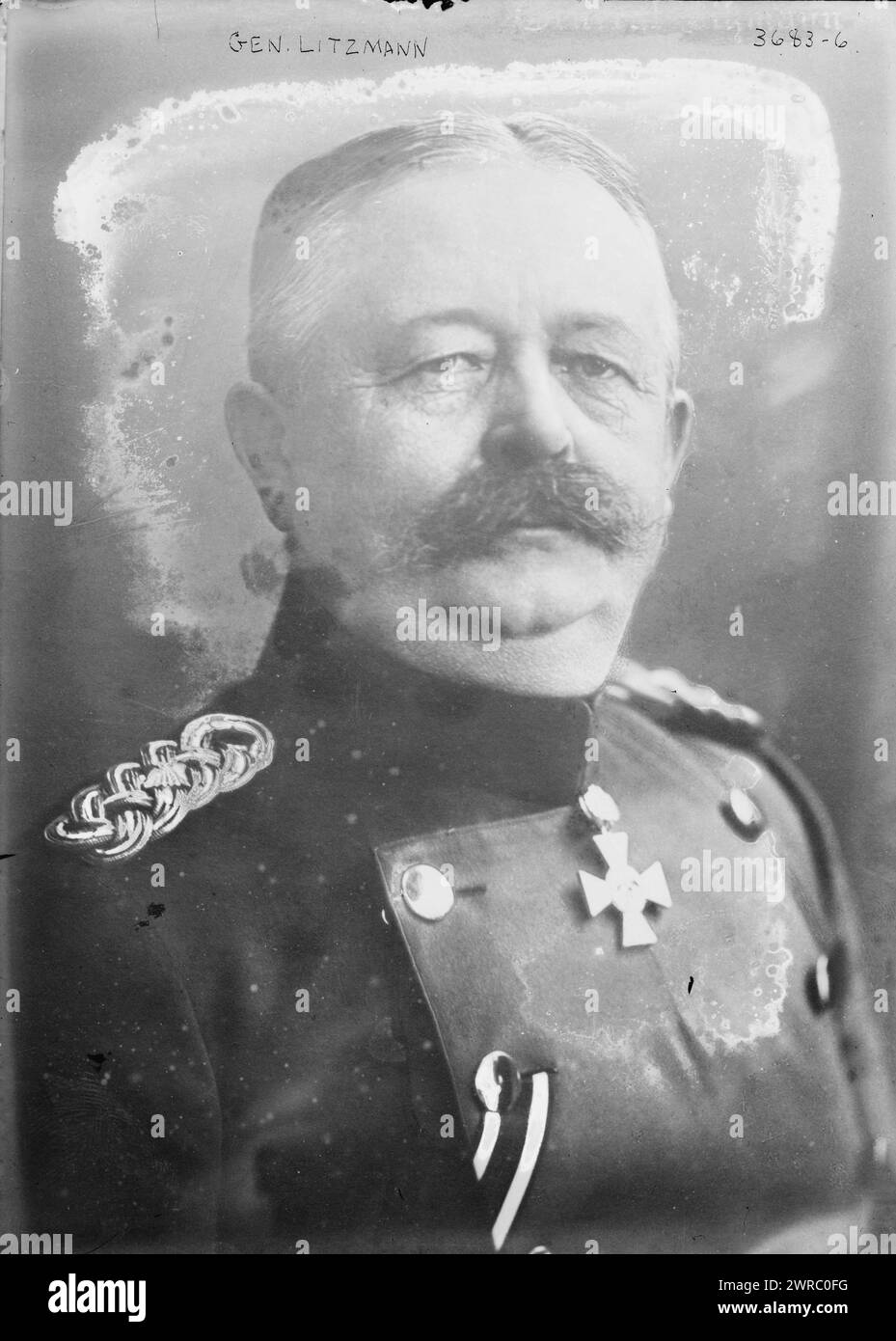 General Litzmann, Foto zeigt Porträt des deutschen Generals Karl Litzmann (1850-1936)., zwischen ca. 1910 und ca. 1915, Glasnegative, 1 negativ: Glas Stockfoto