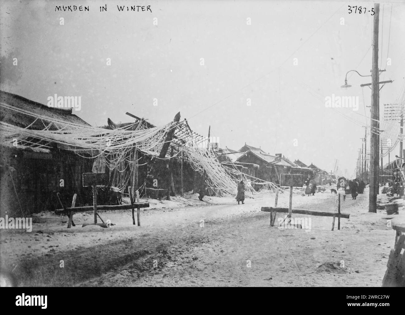 Mukden im Winter, Foto zeigt Muken (heute Shenyang), China., zwischen ca. 1915 und ca. 1920, Glasnegative, 1 negativ: Glas Stockfoto