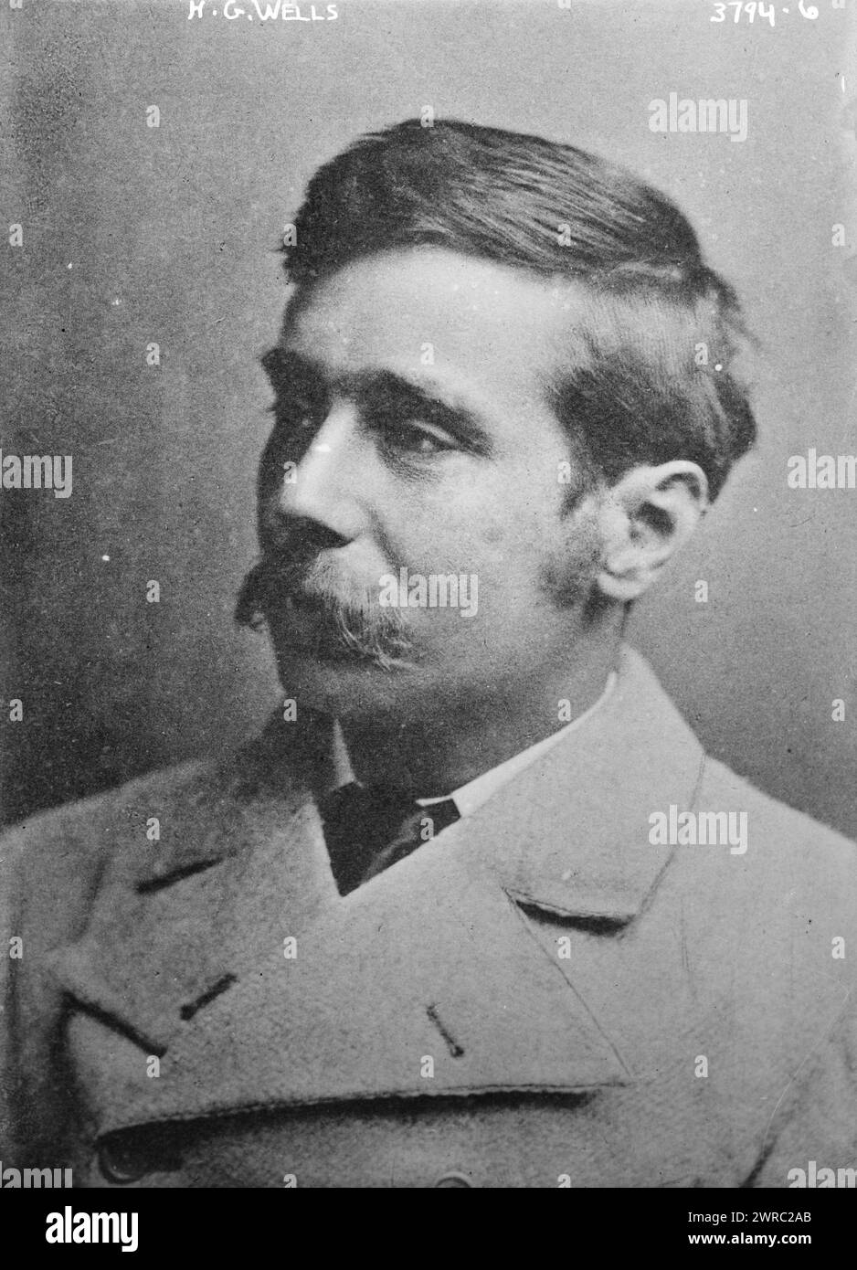 H.G. Wells, zwischen ca. 1915 und ca. 1920, Glasnegative, 1 negativ: Glas Stockfoto