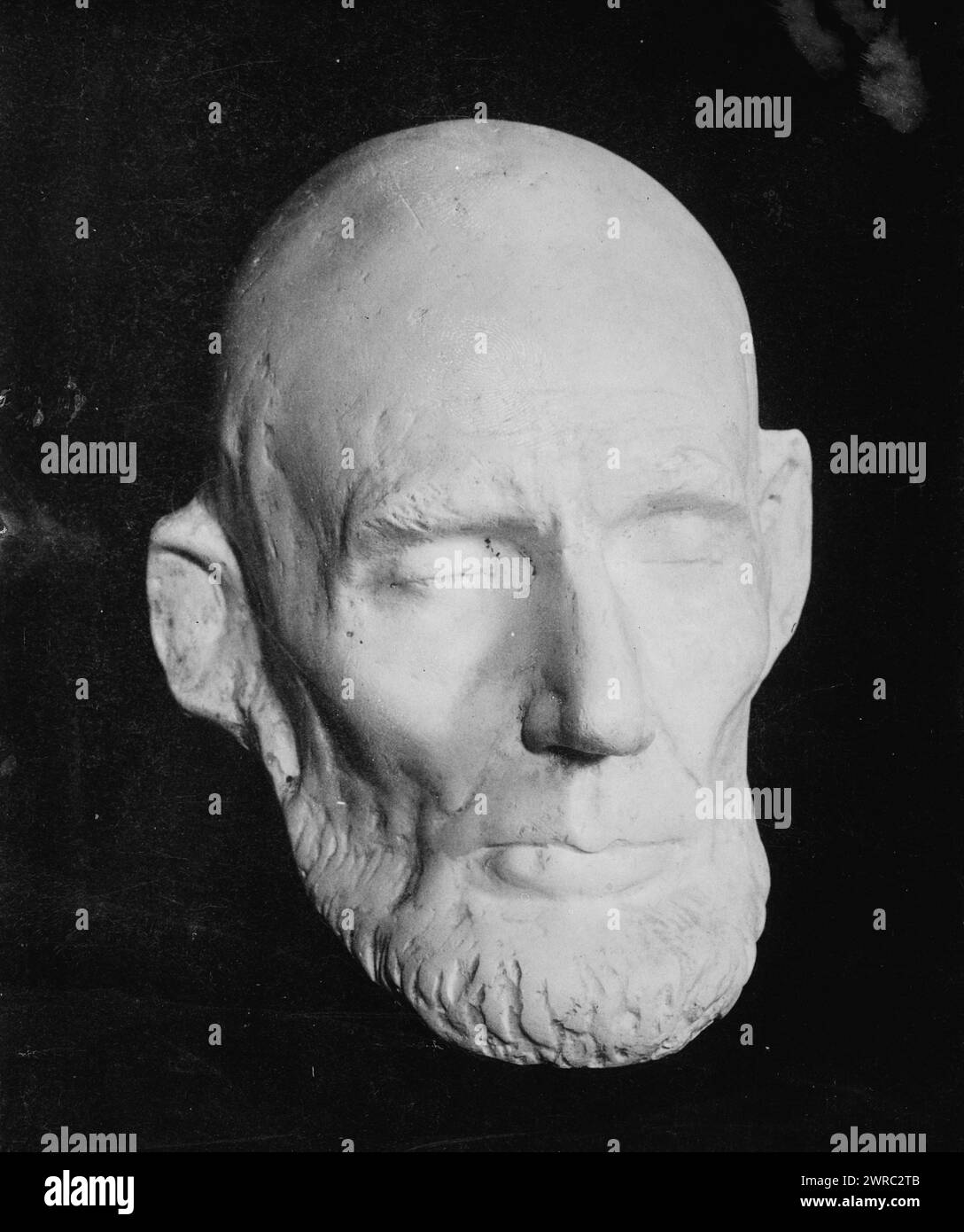 Lincoln Life Mask, zwischen ca. 1915 und ca. 1920, Glasnegative, 1 negativ: Glas Stockfoto