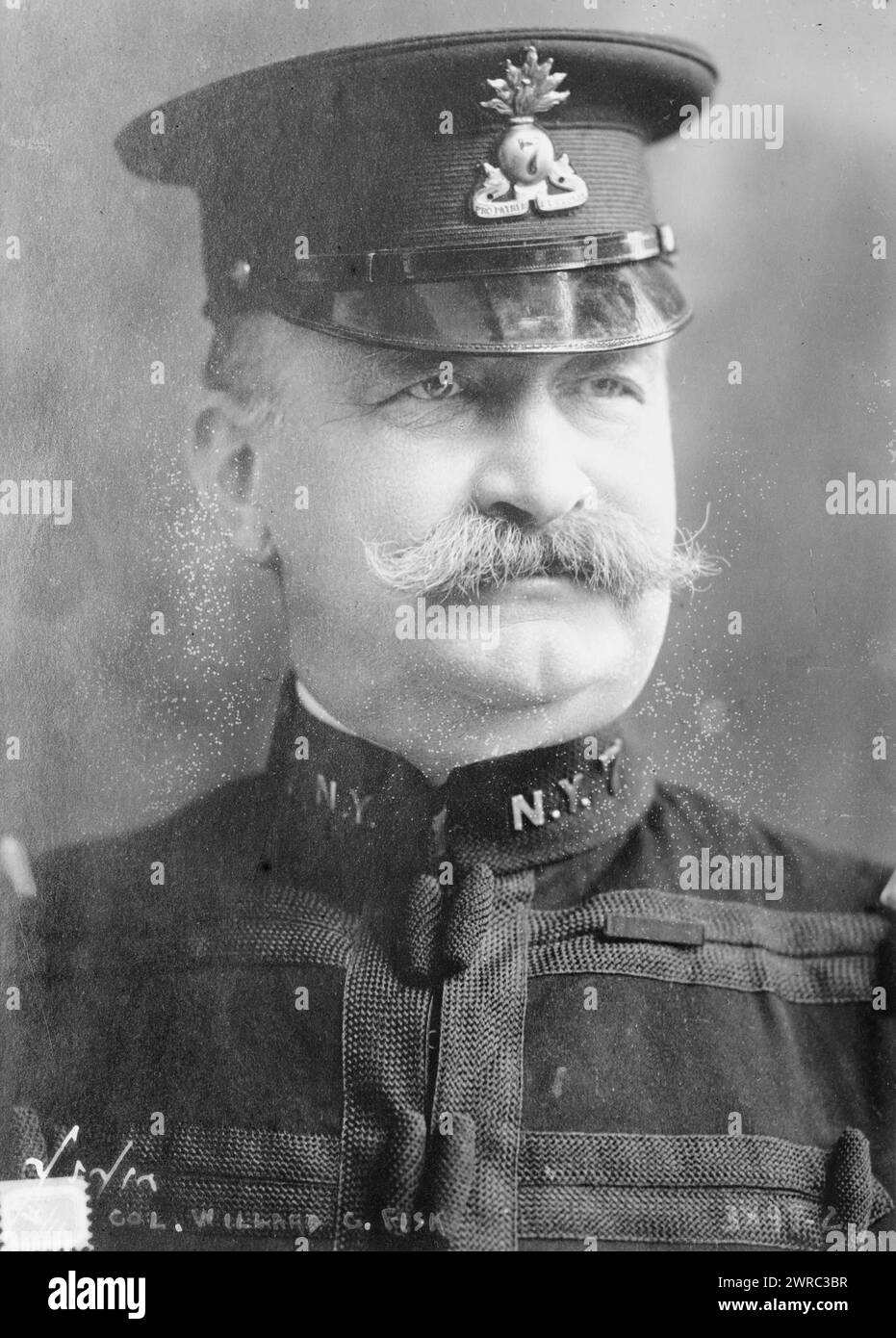 Colonel Willard C. Fisk, Foto zeigt Willard Clinton Fisk, Kommandeur des 7. Regiments der 27. Division der New Yorker Nationalgarde, zwischen ca. 1915 und ca. 1920, Glasnegative, 1 negativ: Glas Stockfoto