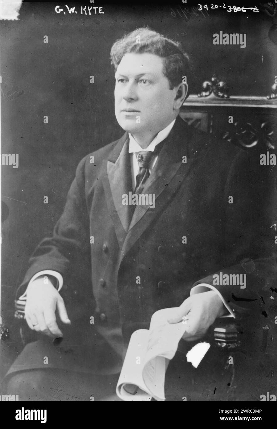 G.W. Kyte, Foto zeigt den kanadischen Politiker George William Kyte. Zwischen ca. 1915 und 1916, Glasnegative, 1 negativ: Glas Stockfoto