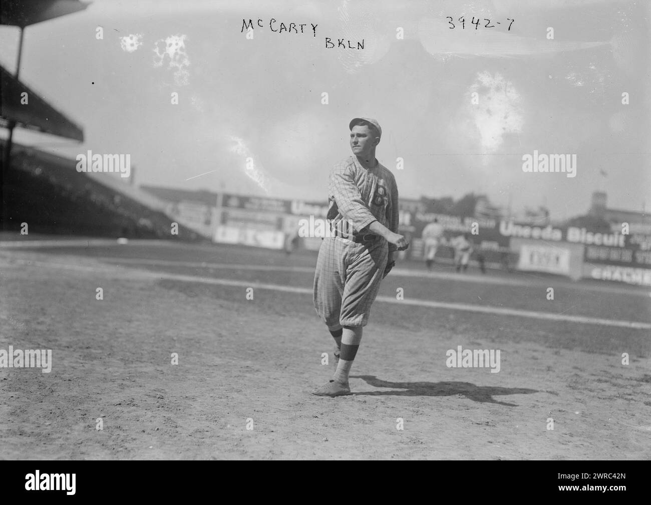Lew McCarty, Brooklyn NL (Baseball), 1915, Glass negative, 1 negative: Glass Stockfoto