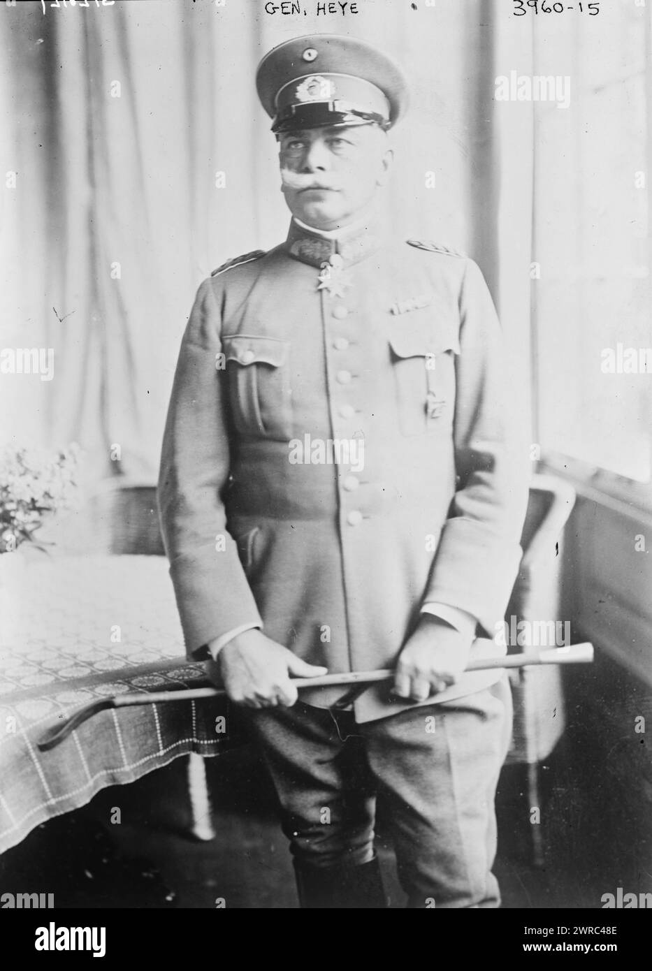 General Heye, Foto zeigt August Wilhelm Heye (1869–1947), einen deutschen General, der im Ersten Weltkrieg diente, zwischen ca. 1915 und ca. 1920, Glasnegative, 1 negativ: Glas Stockfoto