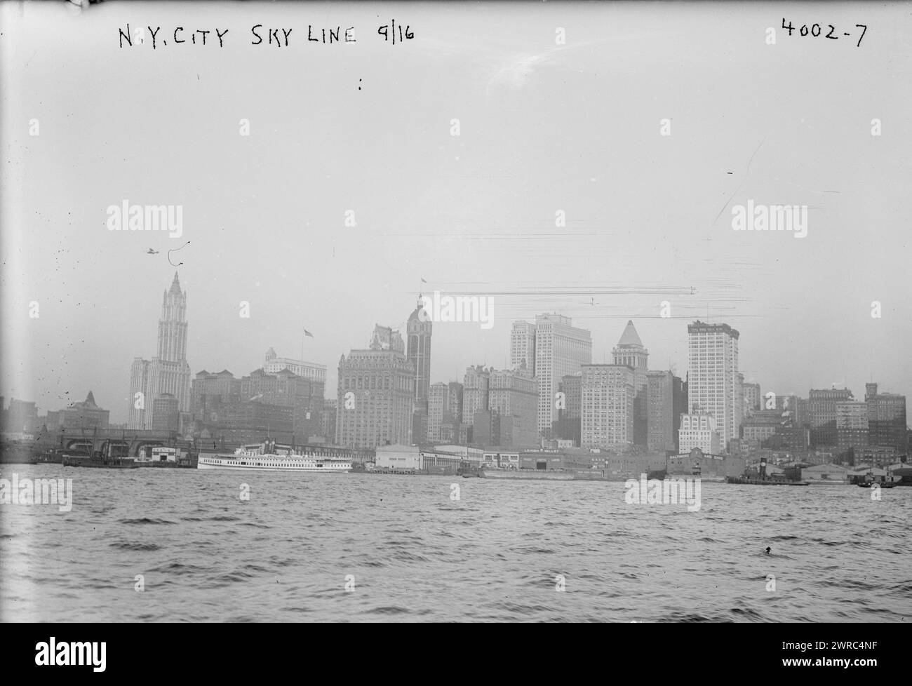 N.Y.City Skyline, 16. September, 16. September, Glasnegative, 1 negativ: Glas Stockfoto