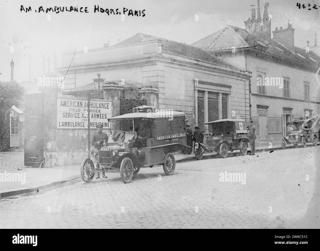 Änd. D. h. amerikanische Ambulanz hdqrs., Paris, zwischen ca. 1915 und ca. 1920, Paris, Glasnegative, 1 negativ: Glas Stockfoto