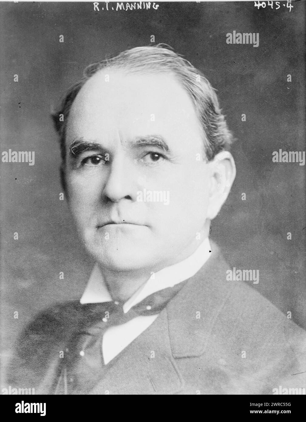 R.I. Manning, Foto zeigt den South Carolina Politiker Richard Irvine Manning III (1859–1931), der als Gouverneur von South Carolina (1916–1919) diente. 1915 und ca. 1920, Glasnegative, 1 negativ: Glas Stockfoto