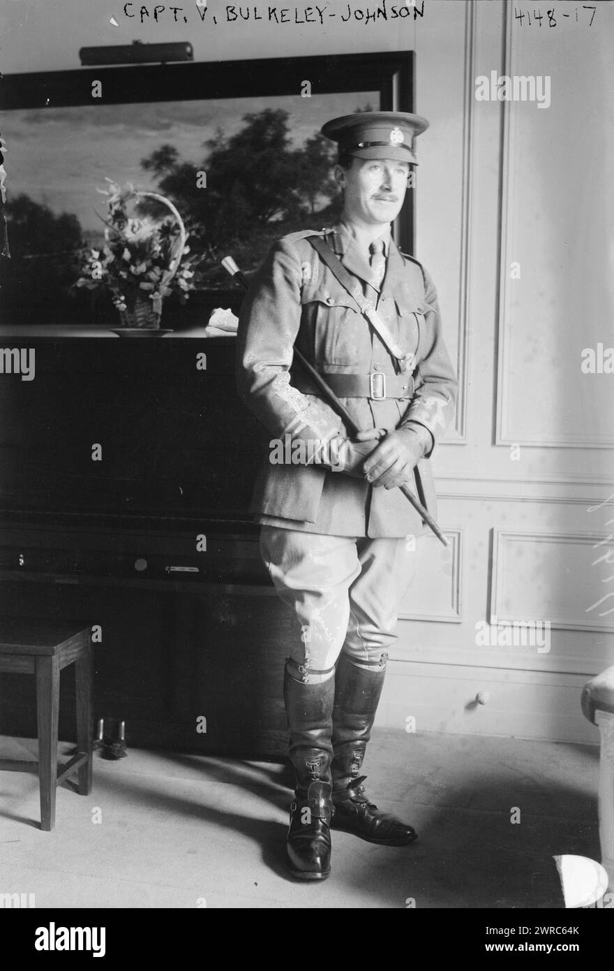 Captain V. Bulkeley-Johnson, zwischen ca. 1915 und ca. 1920, Glasnegative, 1 negativ: Glas Stockfoto