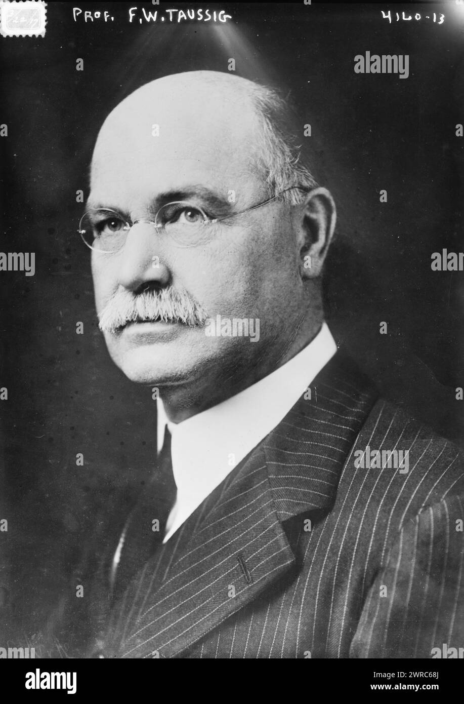 Prof. F.W. Taussig, Foto zeigt Frank William Taussig (1859–1940), der als US-Ökonom und Pädagoge tätig war., 22. März 1917, Glass negative, 1 negative: Glass Stockfoto