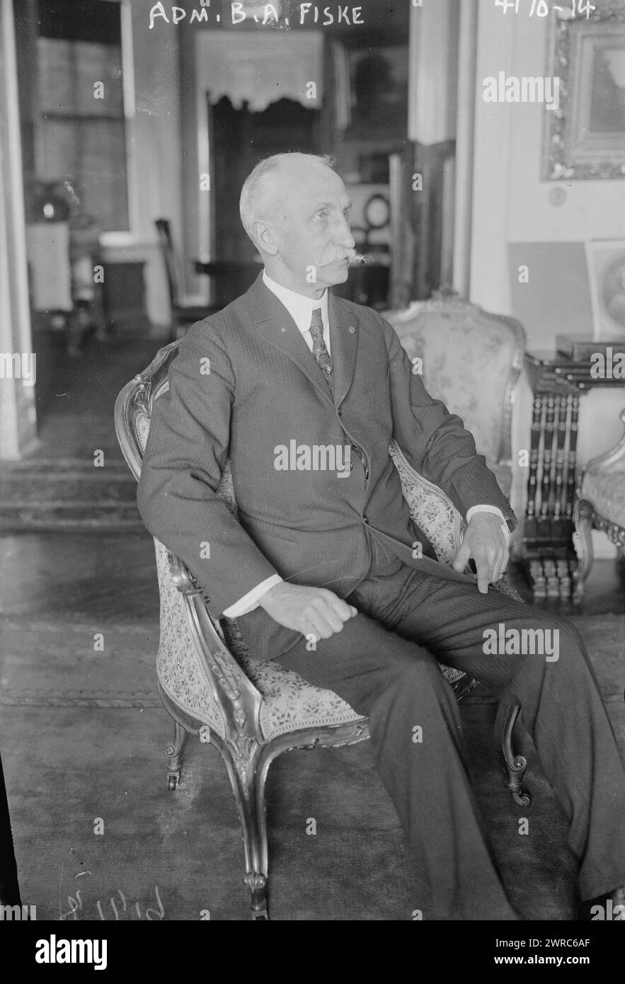 ADM. B.A. Fiske, Foto zeigt Bradley Allen Fiske (1854–1942), einen US-Marineoffizier und technischen Innovator, zwischen ca. 1915 und ca. 1920, Glasnegative, 1 negativ: Glas Stockfoto