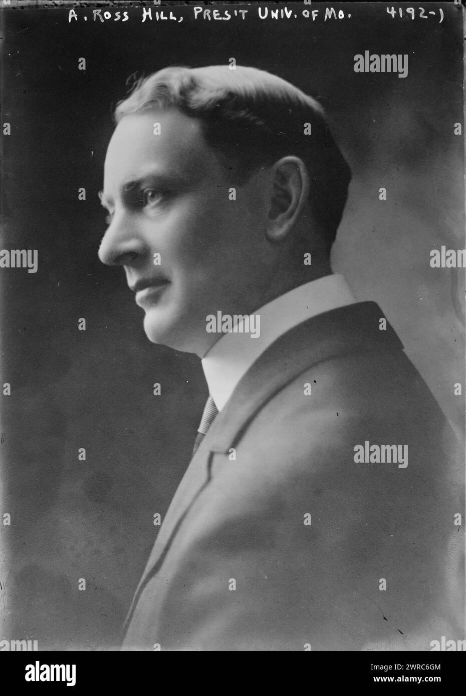 A. Ross Hill, Pres't of Univ. of Mo., Foto zeigt den Pädagogen Albert Ross Hill (1868–1943), Präsident der University of Missouri. 1915 und ca. 1920, Glasnegative, 1 negativ: Glas Stockfoto
