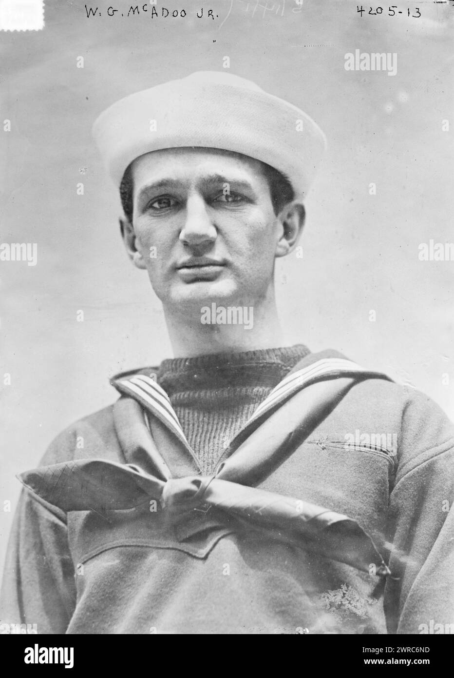 W.G. McAdoo Jr., Foto zeigt William Gibbs McAdoo, III. (1895–1960), Sohn des Finanzministers, in seiner Navy Uniform während des Ersten Weltkriegs, 1917, Glass negative, 1 negative: Glass Stockfoto