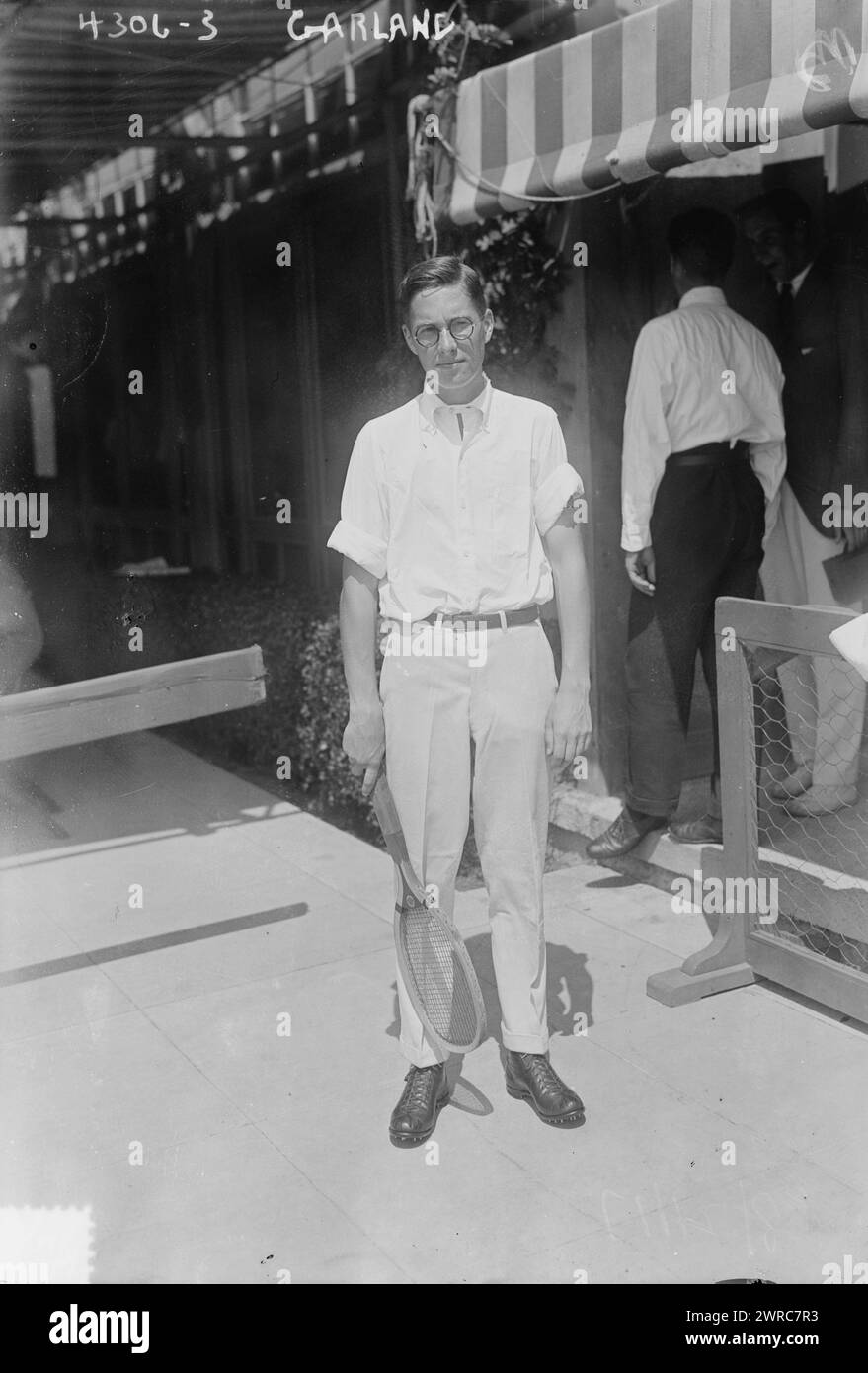 Garland, Foto zeigt den US-amerikanischen Tennisspieler Charles Stedman 'Chuck' Garland (1898-1971)., 2. August 1917, Glas-negative, 1 negativ: Glas Stockfoto