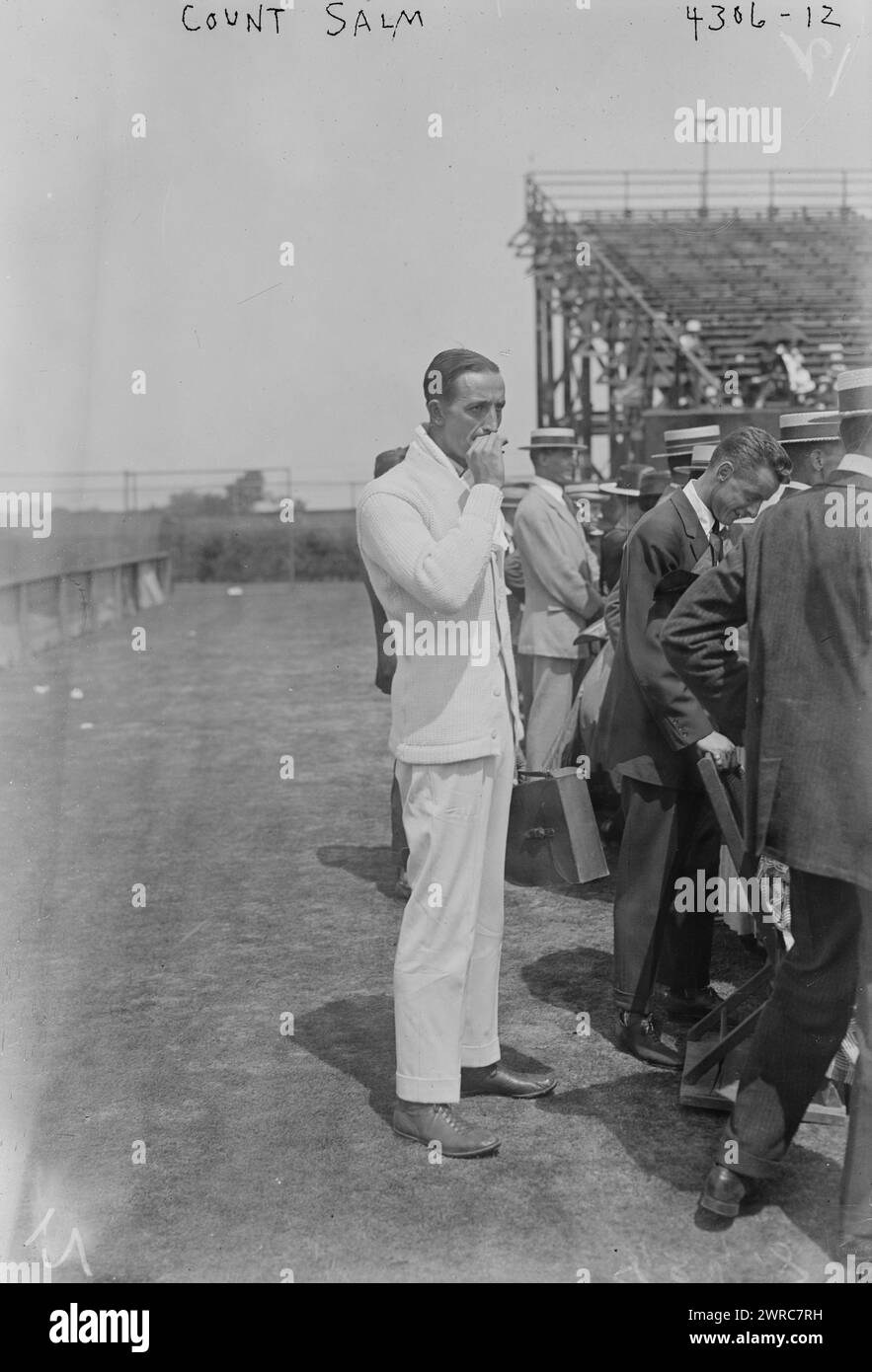 Graf Salm, Foto zeigt den österreichischen Grafen und Tennisspieler Otto Viktor Alfred Maria Graf von Salm-Hoogstraeten (1886-1941)., zwischen ca. 1915 und ca. 1920, Glasnegative, 1 negativ: Glas Stockfoto