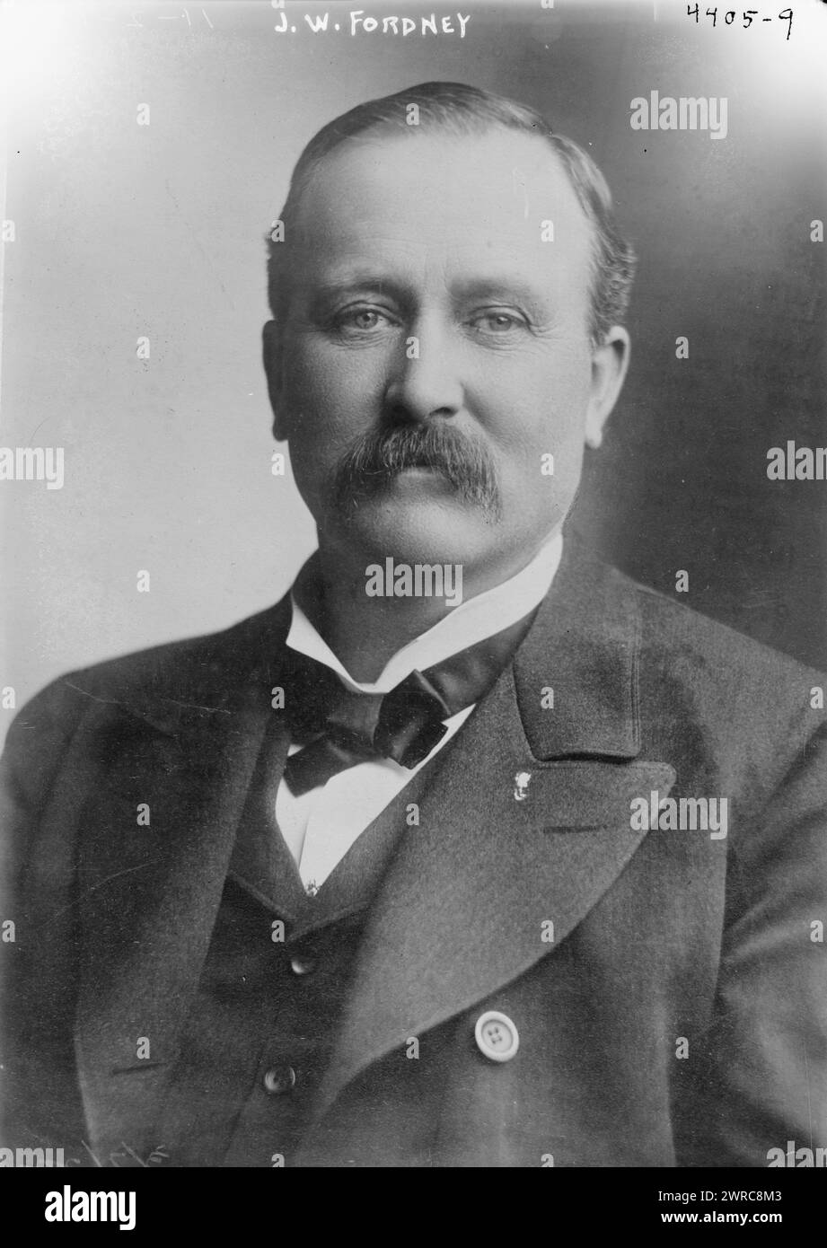 J.W. Fordney, Foto zeigt Joseph Warren Fordney (1853–1932), einen Politiker aus Michigan, der im Repräsentantenhaus der Vereinigten Staaten diente. 1915 und ca. 1920, Glasnegative, 1 negativ: Glas Stockfoto