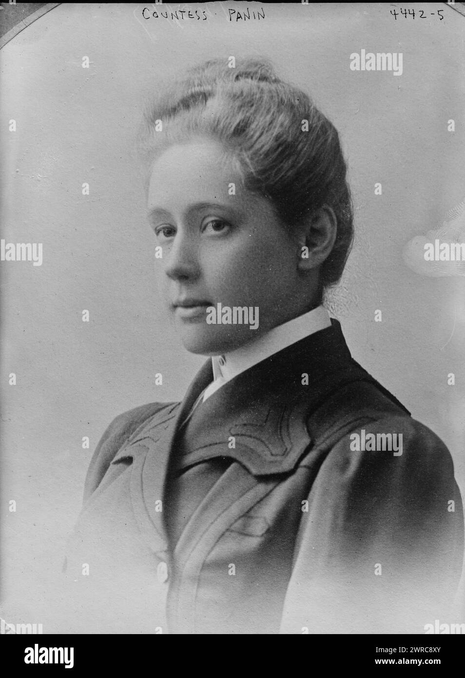 Gräfin Panin, Foto zeigt Gräfin Sofia Wladimirowna Panina (1871–1956), die zur Vizepräsidentin für staatliche Wohlfahrt und zur Vizepräsidentin für Bildung in der Provisorischen Regierung ernannt wurde, die nach der Russischen Februarrevolution 1917 gegründet wurde., 1917. Dezember, Glas negative, 1 negativ: Glas Stockfoto