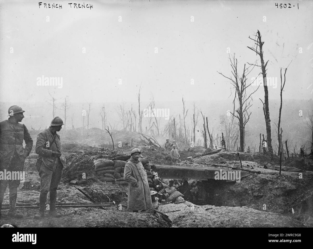 Französischer Graben, 1918, Weltkrieg, 1914-1918, Glasnegative, 1 negativ: Glas Stockfoto