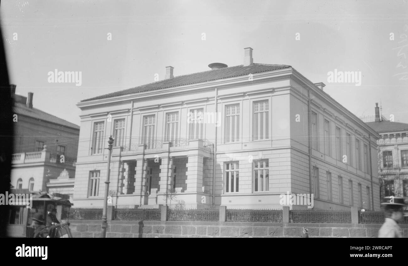 Nobel House, Christiania, Foto zeigt das Nobel Institute in Oslo, Norwegen. Foto, das möglicherweise während einer Reise nach Europa im Jahr 1910 von George Grantham Bain aufgenommen wurde. 14. November 1924, Schweden, Nitratnegative, Nitratnegative, 1 negativ: Nitrat Stockfoto