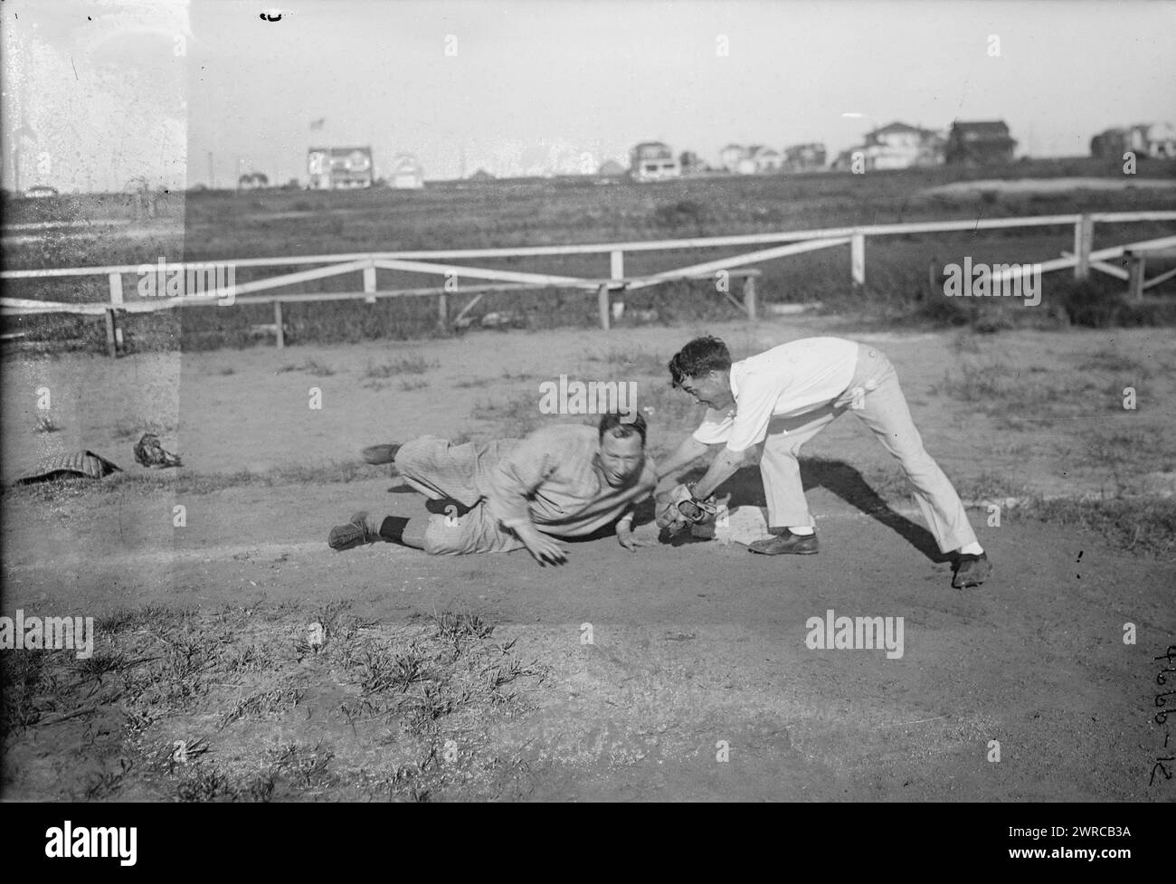 Sandlot Baseball, 1918, Glas negative, 1 negativ: Glas Stockfoto