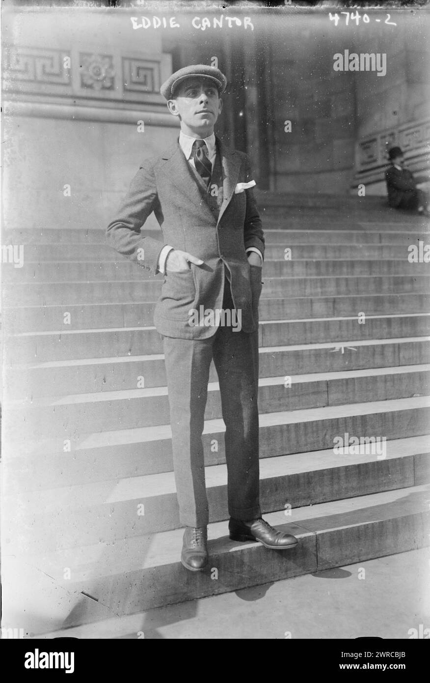 Eddie Cantor, Foto zeigt Sänger Eddie Cantor (ca. 1892-1964). 1915 und ca. 1920, Glasnegative, 1 negativ: Glas Stockfoto