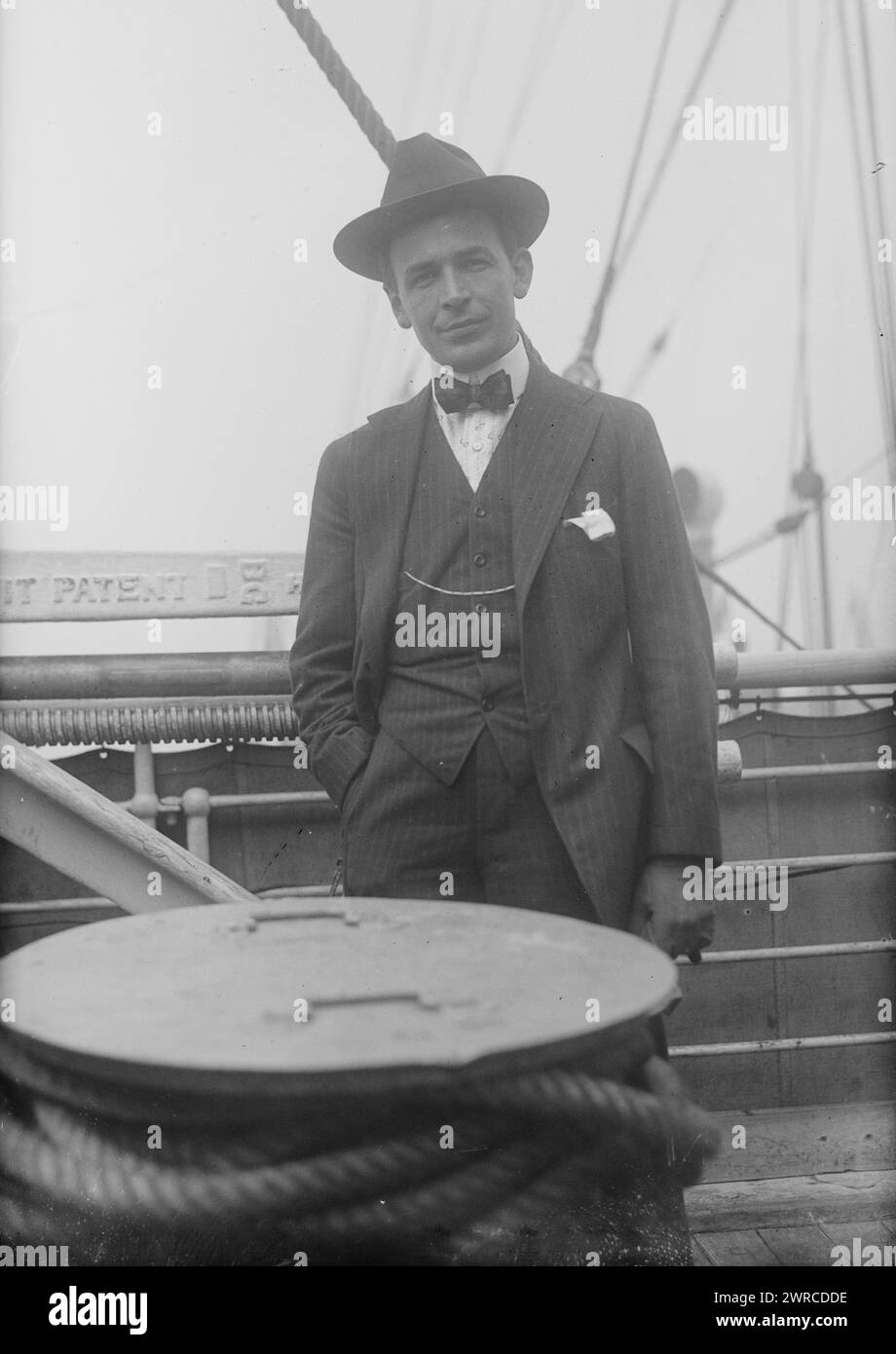 Albert Spalding, 1921, Glasnegative, 1 negativ: Glas Stockfoto