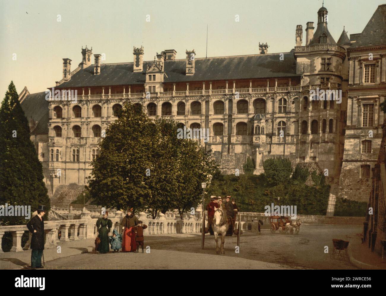 Das Schloss, der Flügel von Franz I., die Fassade, Blois, Frankreich, zwischen ca. 1890 und ca. 1900., Farbe, 1890-1900 Stockfoto