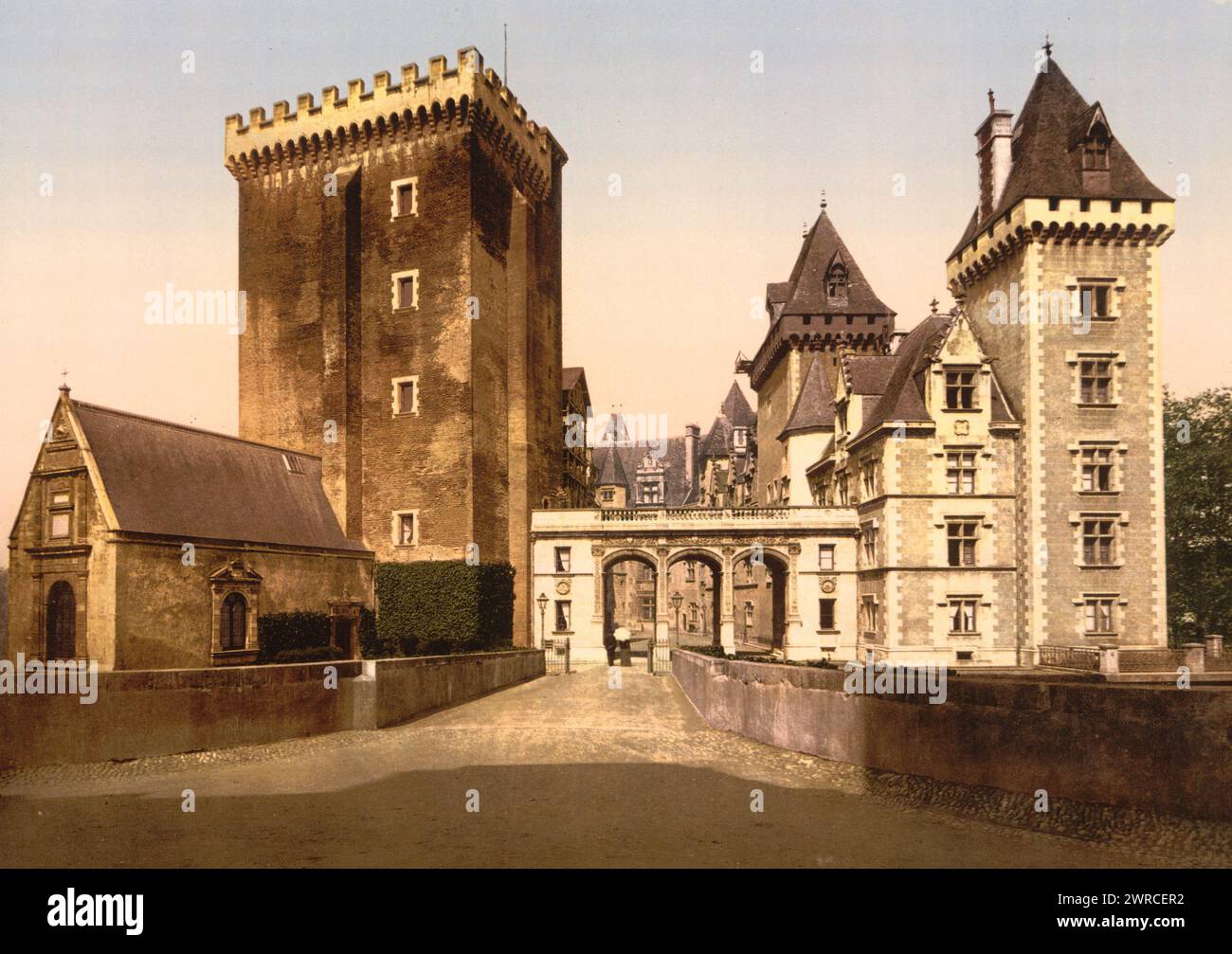 Die Burg Heinrichs IV., Pau, Pyrenäen, Frankreich, zwischen ca. 1890 und ca. 1900., Farbe, 1890-1900 Stockfoto