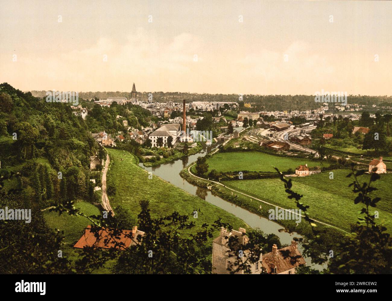 Allgemeine Ansicht, St.. Lo, Frankreich, zwischen ca. 1890 und ca. 1900., Farbe, 1890-1900 Stockfoto