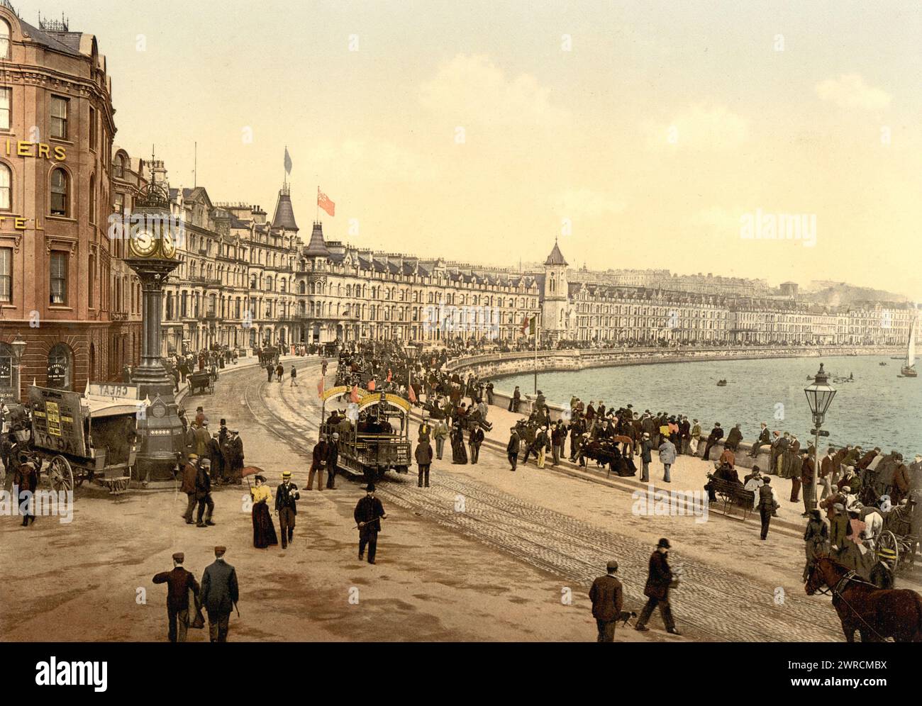 Douglas, Lochpromenade, Isle of man, zwischen ca. 1890 und ca. 1900. Isle of man, Douglas, Color, 1890-1900 Stockfoto