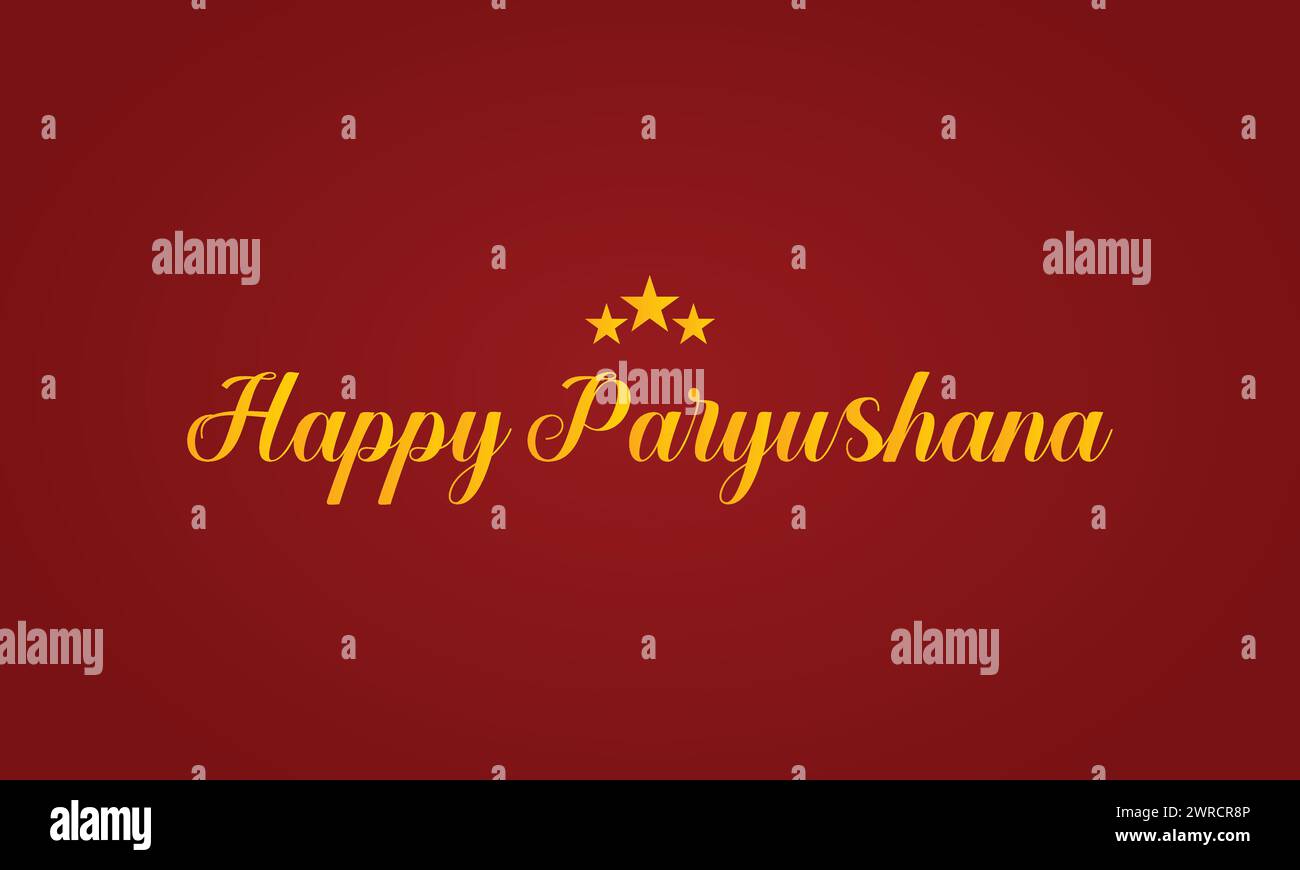 Happy Paryushana Stilvoller Text Desig Stock Vektor