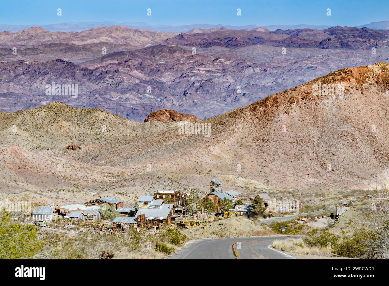 Alte Geisterstadt im Westen – Nelson Nevada Vereinigte Staaten Eldorado Canyon und El Dorado Bergkette Techatticup Mine Clark County USA Stockfoto