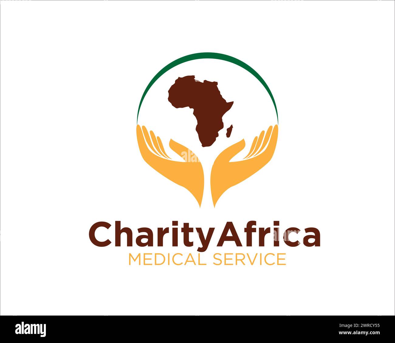 Charity africa Logo Designs für medizinischen Dienst und Gesundheitsorganisation Stock Vektor