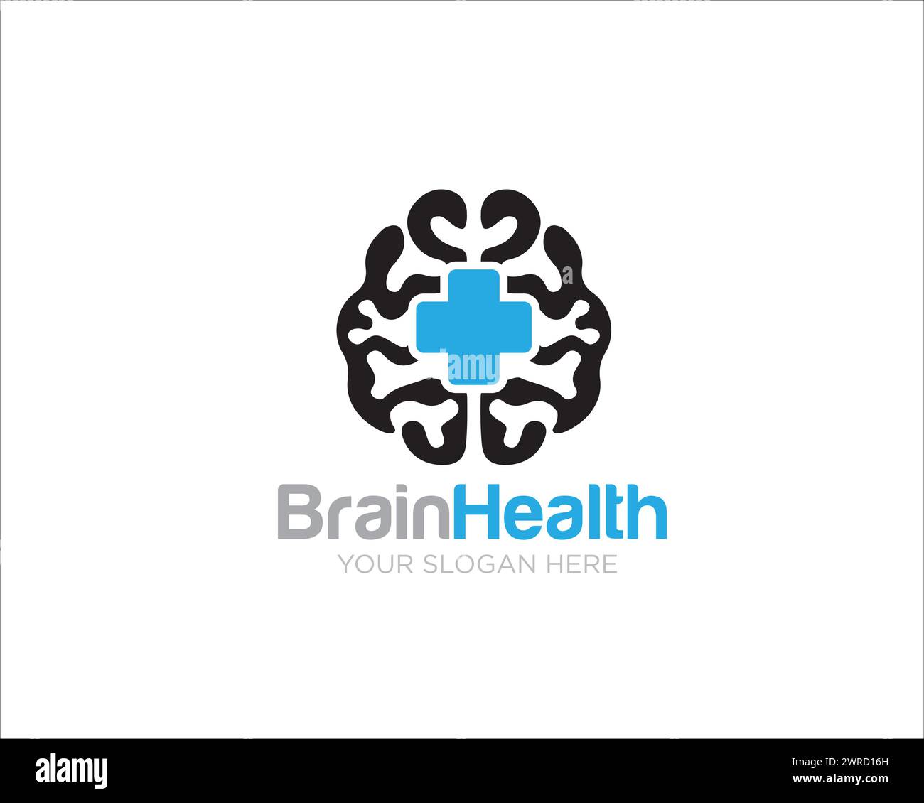 Brain Health Cross Logo Designs einfach für Medizin und Klinik Logo Stock Vektor