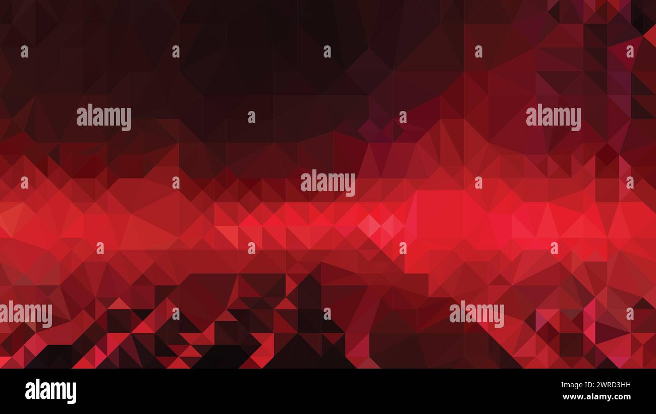 Roter und schwarzer Vektor niedriger Poly, abstrakter dunkler Hintergrund, trendy, geometrisch, polygonale Cybertapete, Poster im Dreiecksstil Stock Vektor