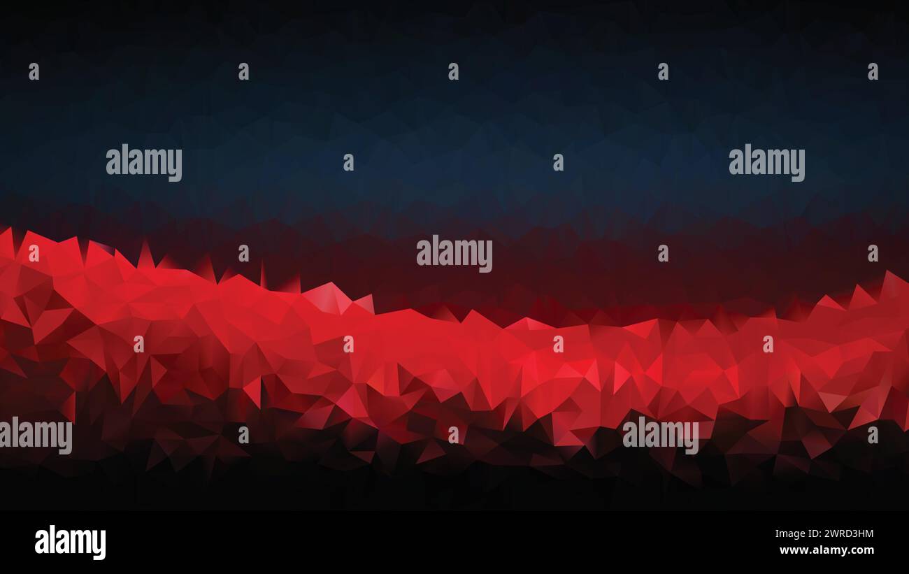 Roter und schwarzer Vektor niedriger Poly, abstrakter dunkler Hintergrund, trendy, geometrisch, polygonale Cybertapete, Poster im Dreiecksstil Stock Vektor
