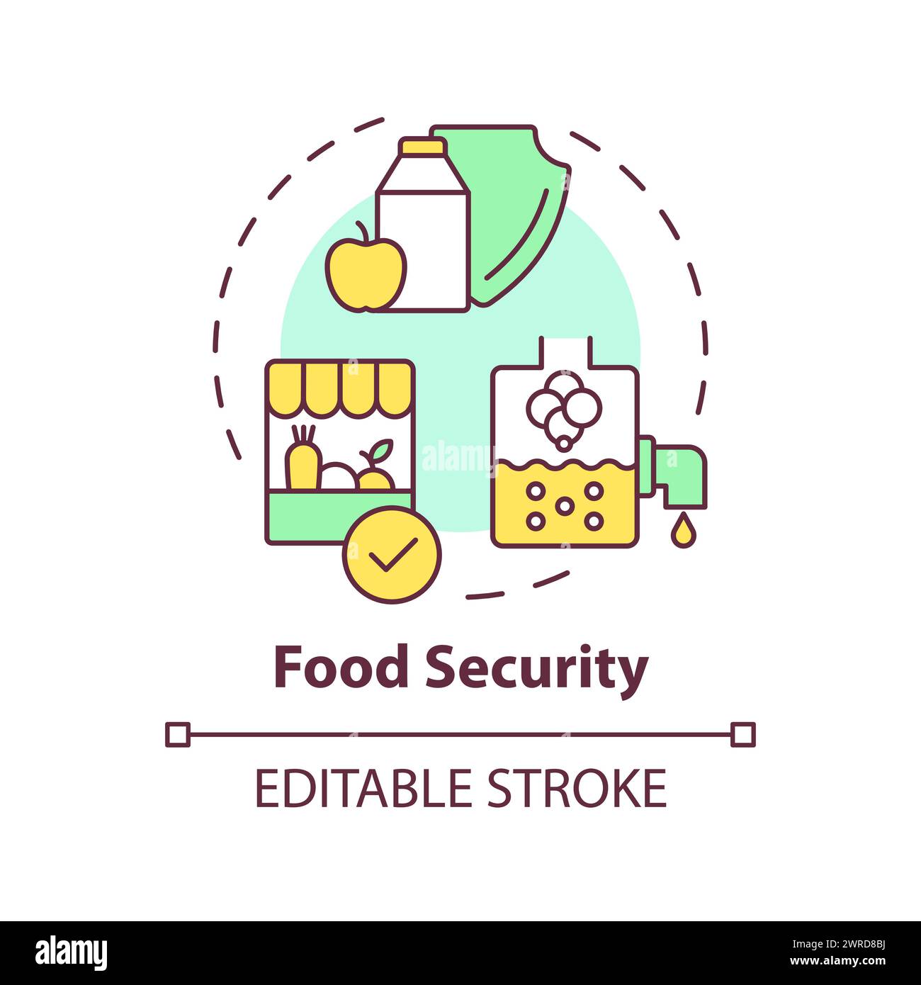 Mehrfarbiges Konzeptsymbol für Lebensmittelsicherheit Stock Vektor