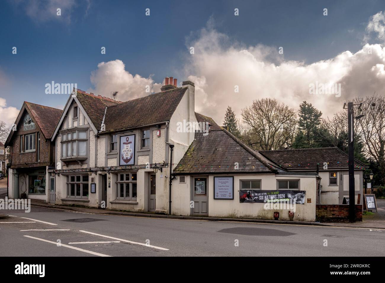 Storrington, 6. März 2024: The Anchor Pub Stockfoto