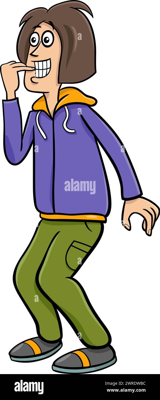 Comic-Illustration eines aufgeregten jungen Mannes oder Guy Comic-Charakters Stock Vektor