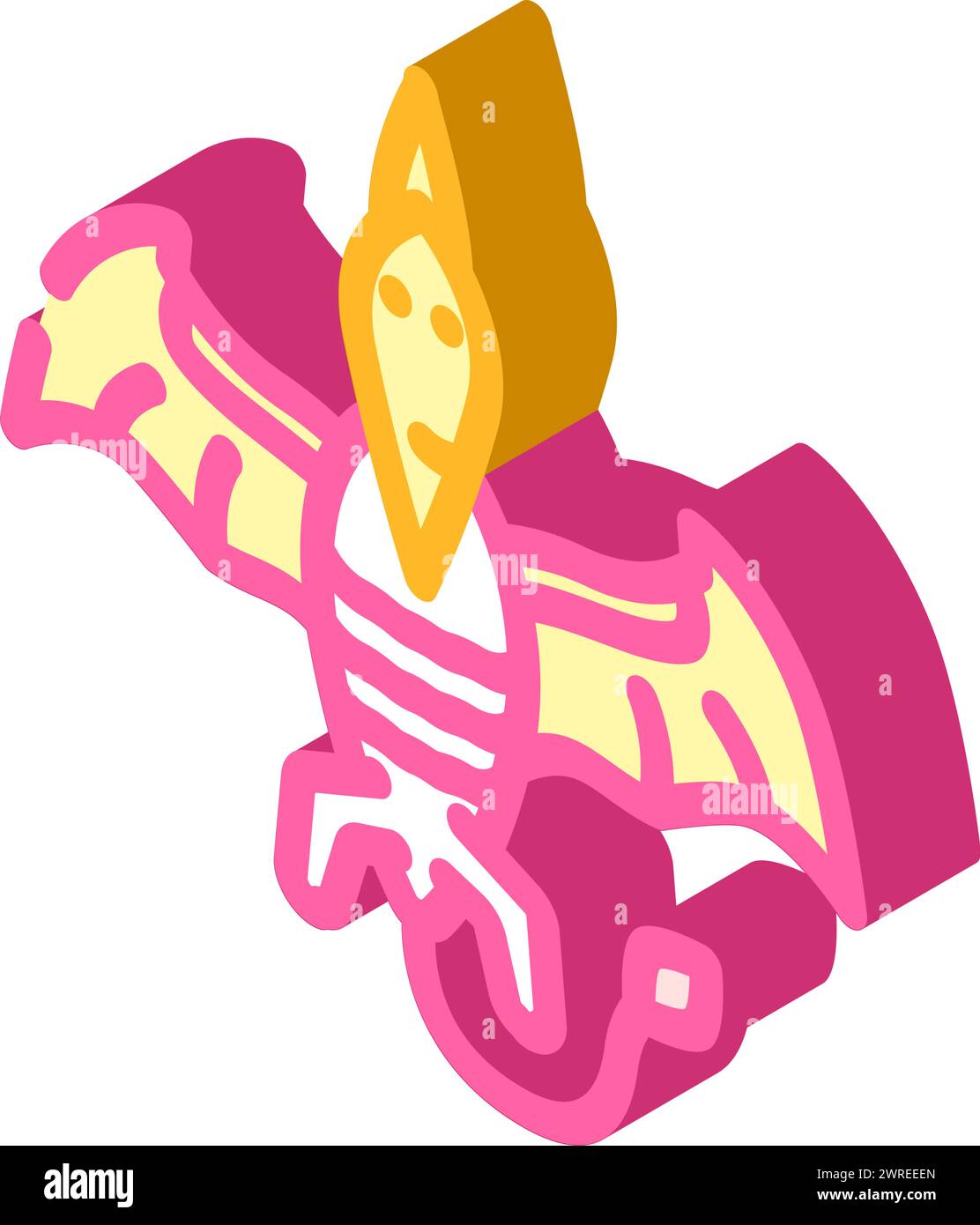 Pteranodon Dinosaurier Tier isometrische Icon Vektor Illustration Stock Vektor