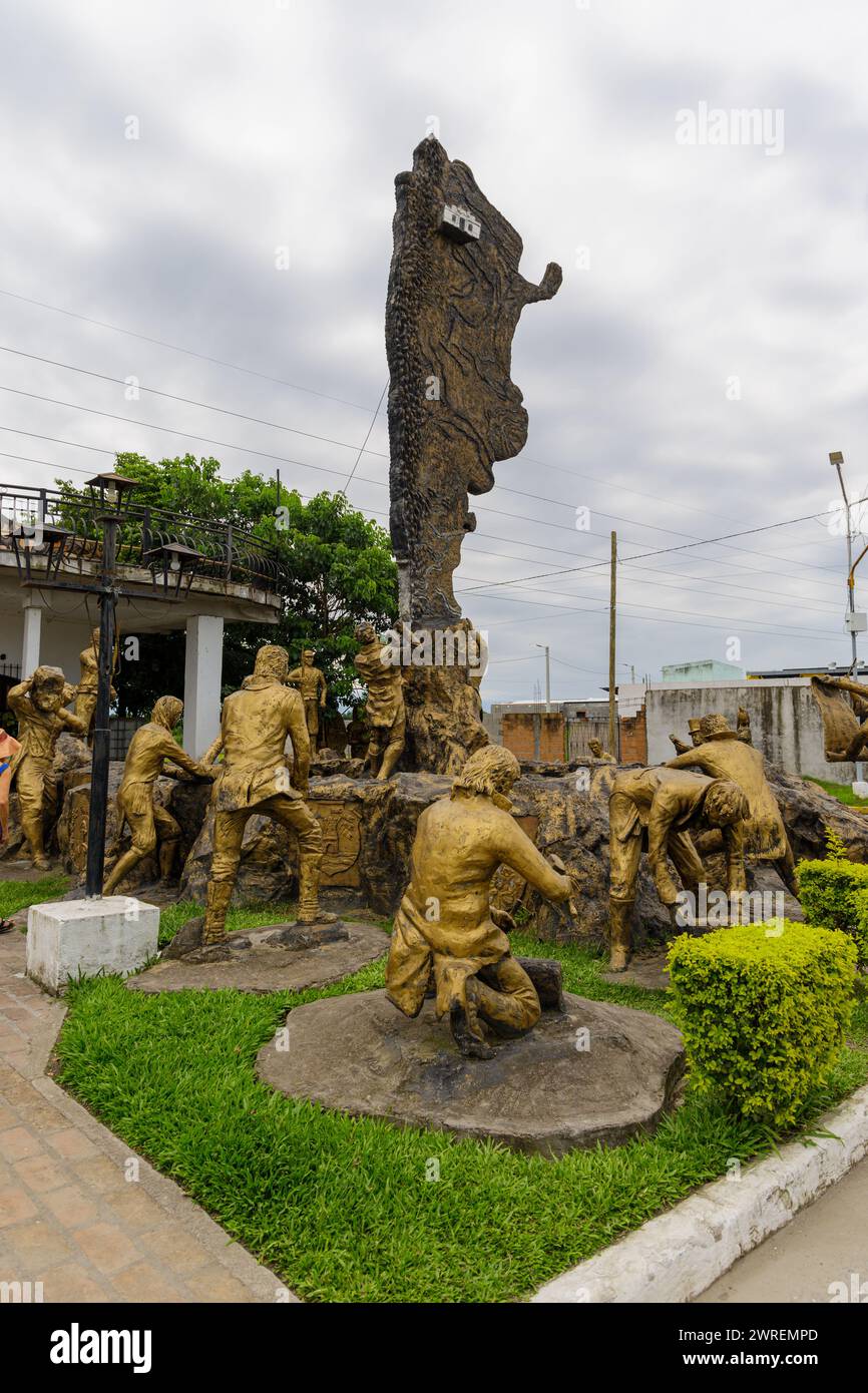 San Miguel de Tucuman, Argentinien - 18. Januar 2024: Skulptur der Argentinischen Republik auf dem Unabhängigkeitsweg von Famailla Tucuman. Stockfoto