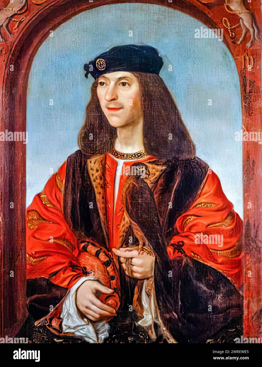 Jakob IV. Von Schottland (1473–1513), König von Schottland 1488–1513, Originalporträtbild um 1500, Kopie in Öl von Daniel Mytens vor 1647 Stockfoto