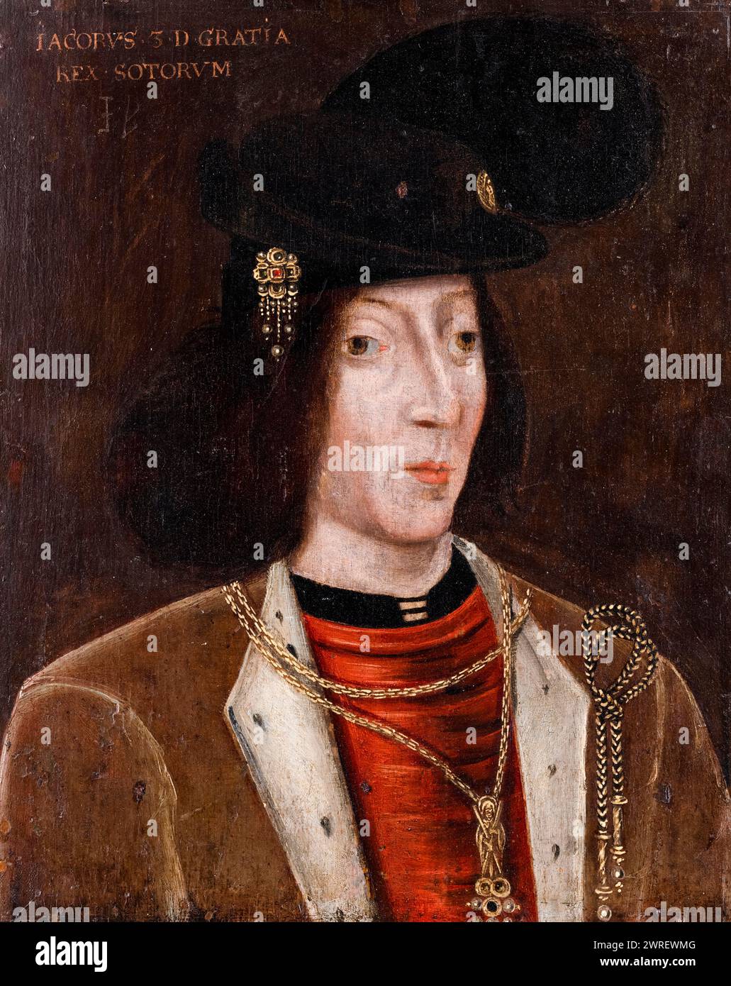 Jakob III. Von Schottland (1451/1452-1488), König von Schotten 1460-1488, Portraitgemälde in Öl auf Tafel, um 1579 Stockfoto