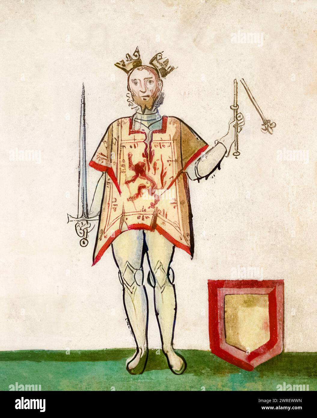 John Balliol (ca. 1249–1314), König der Schotten 1292–1296, illustriertes Porträtmalerei, ca. 1562 Stockfoto