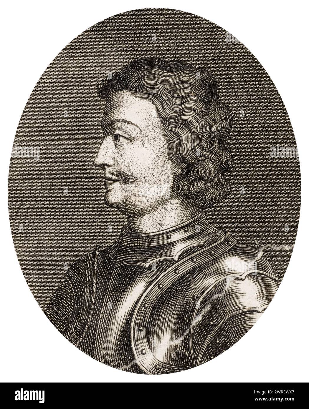 John Balliol (ca. 1249–1314), König der Schotten 1292–1296, Porträtstich von Isaac Taylor, vor 1829 Stockfoto