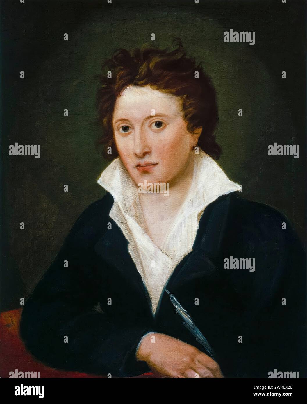 Percy Bysshe Shelley (1792–1822), englischer Dichter, Porträtgemälde in Öl auf Leinwand von Amelia Curran, 1819 Stockfoto