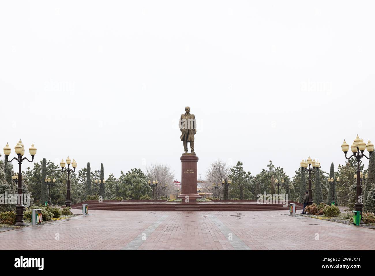 Statue von Islom Karimov, Samarkand, Usbekistan Stockfoto