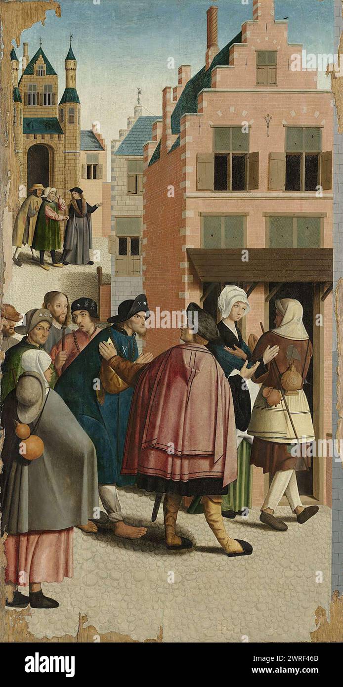 Die sieben Werke der Barmherzigkeit 1504 Meister von Alkmaar (NL) Stockfoto