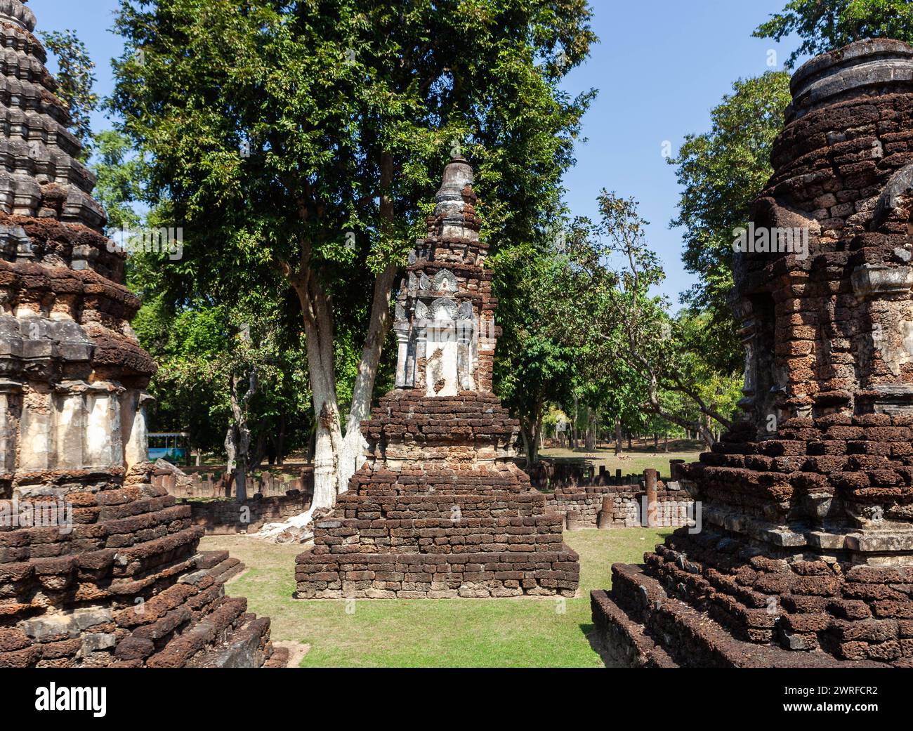 Si Satchanalai Historical Park. Alte Ruinen. Nord-Thailand. Stockfoto