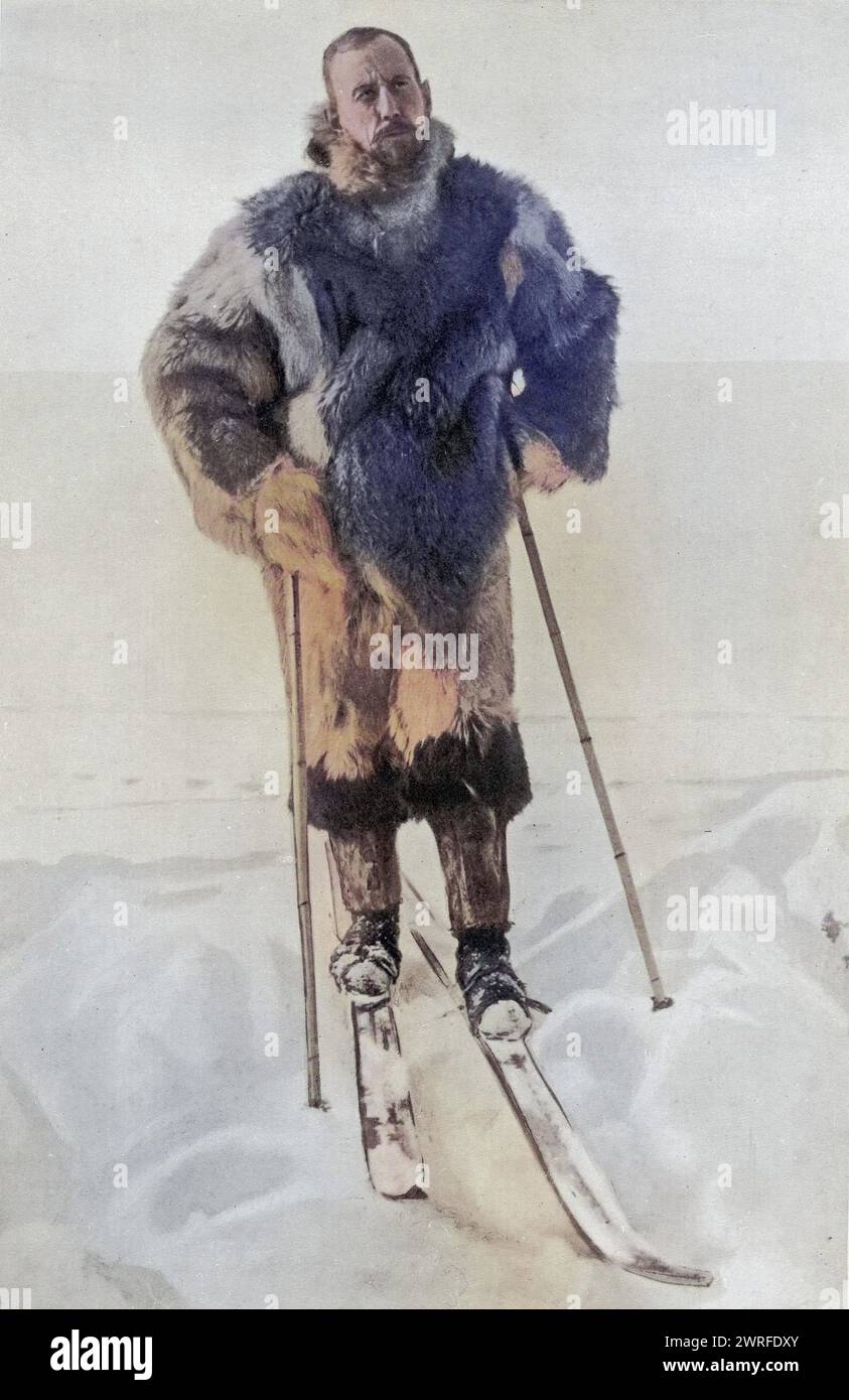 Captain Roald Engelbregt Gravning Amundsen 1872 bis 1928 norwegischer Entdecker der Polarregionen aus dem Buch The Year 1912 Illustrated published London 1913, Historisch, digital restaurierte Reproduktion von einer Vorlage aus dem 19. Jahrhundert, Datum nicht angegeben, Stockfoto